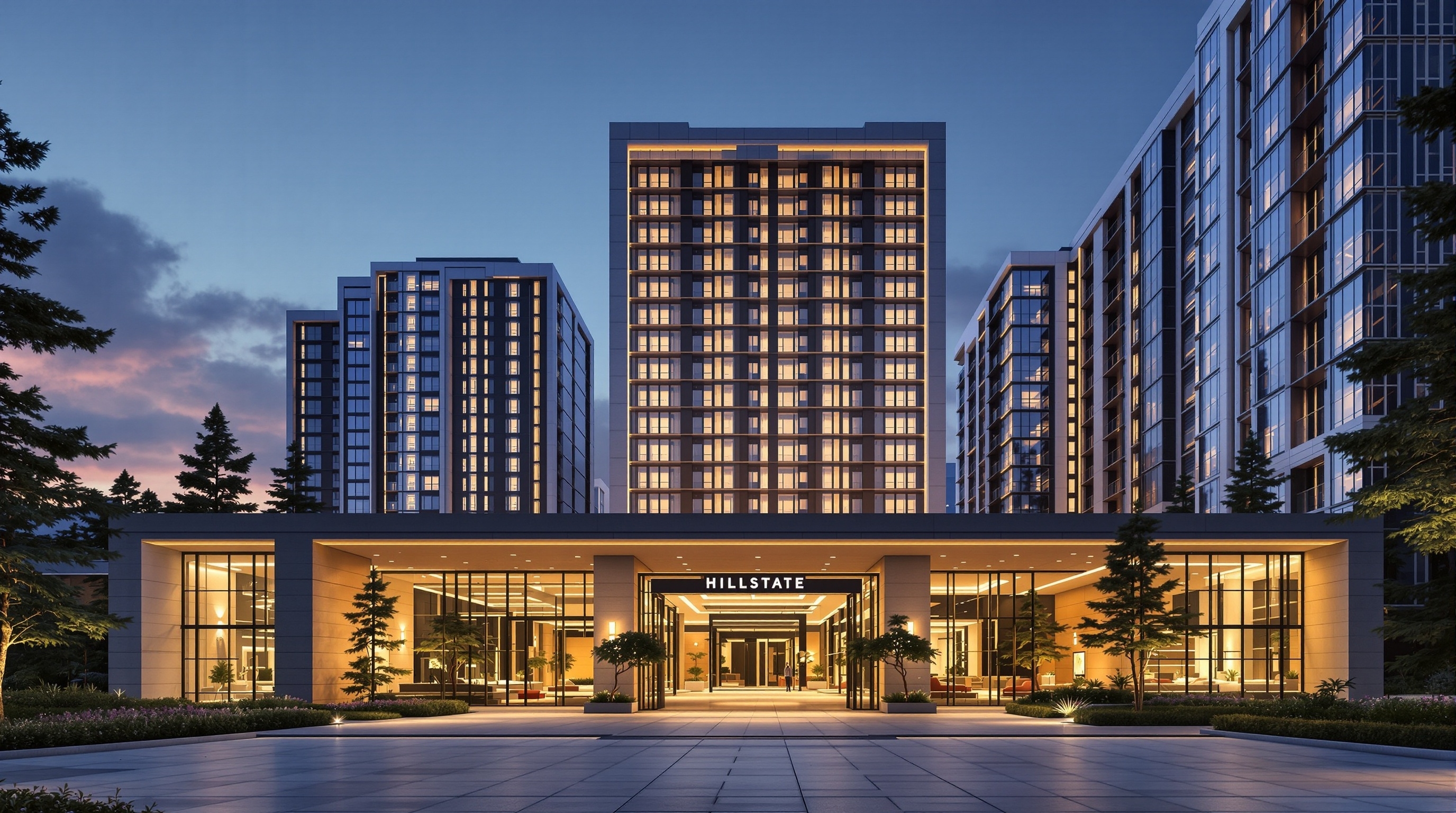 오송 힐스테이트 야경 조감도