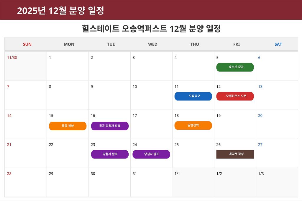 분양 일정 캘린더